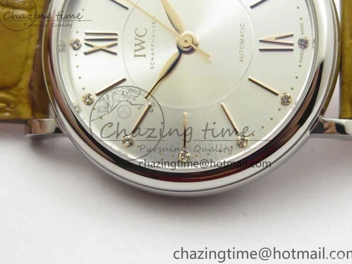 MIROTIME 0127 Durable Portofino 37mm SS V7F 1:1 Best Edition White Dial on Light Brown Leather Strap A 7092